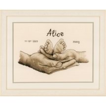 Baby Feet Birth Record Counted Cross Stitch